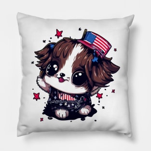 Cute Dog 4th of July Liberty Leash Pillow