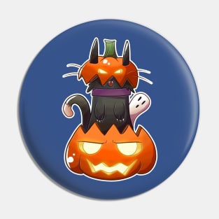 Jack O' Lantern Cat Pin