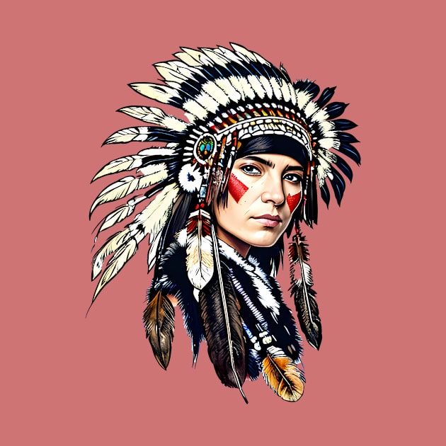 native american  line art desing by marklink