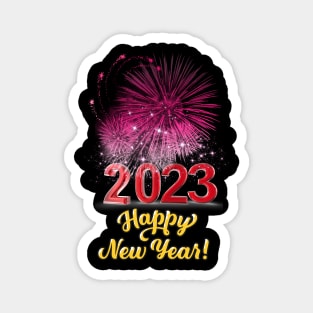 2023 Happy New Year!, PINK Fire work Celebration Magnet