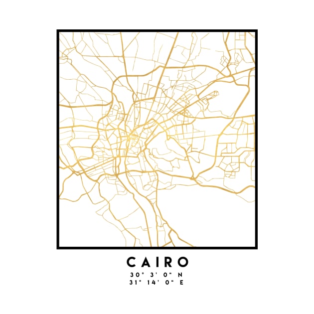 CAIRO EGYPT CITY STREET MAP ART by deificusArt