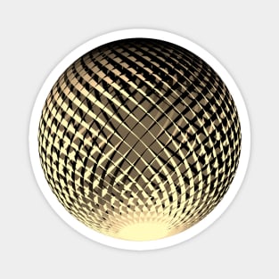 Gold shining sphere in 3d optic Magnet