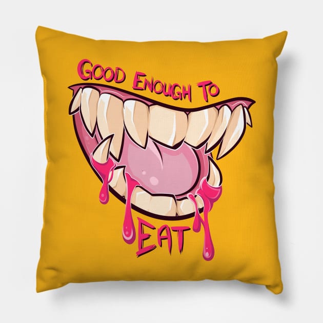 Good Enough to Eat Pillow by cryptidjak