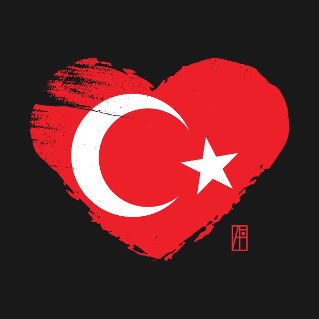 I love my country. I love Turkey. I am a patriot. In my heart, there is always the flag of Turkey by ArtProjectShop