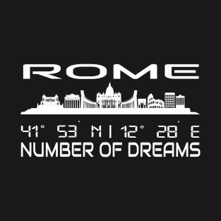 Rome Skyline Silhouette GPS Coordinates Italien T-Shirt