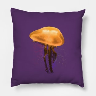Orange Electric Jellyfish Pillow