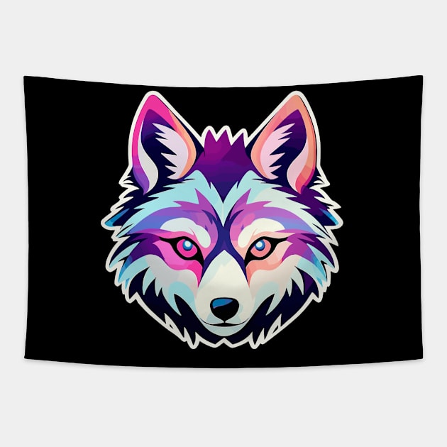 Wolf Illustration Tapestry by FluffigerSchuh