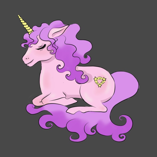 Purple and golden sparkle unicorn by CintiaSand