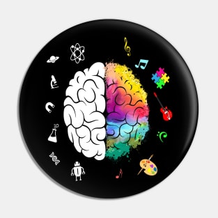 Colorful Brain Science Pin
