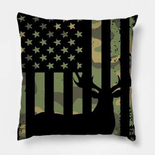 Camo Deer Hunting Flag Pillow