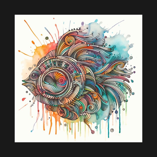 Psychedelic looking abstract illustration of  fish by WelshDesigns