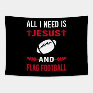 I Need Jesus And Flag Football Tapestry