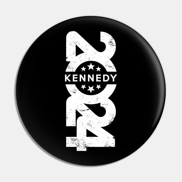 White Vertical Kennedy 2024 logo Pin by RFKMERCH