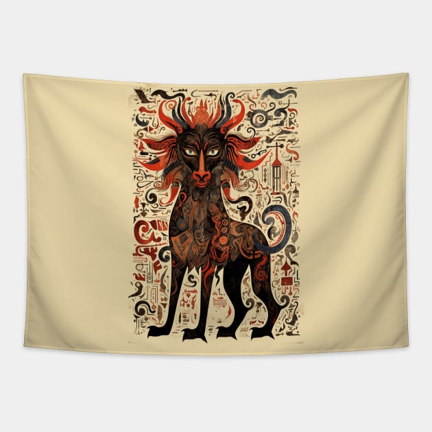 Mythical Beast of Blasphemy Tapestry by Peter Awax