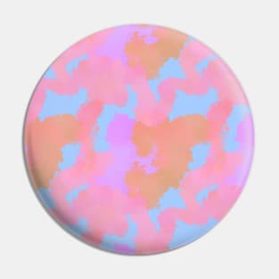 Watercolor pink orange on baby blue background Pin