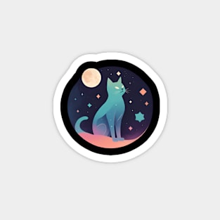 Cat Moon Magnet