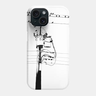 Telephone pole (White on dark) Phone Case