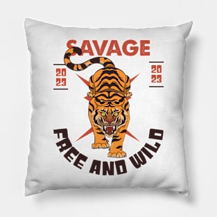 savage free and wild Pillow