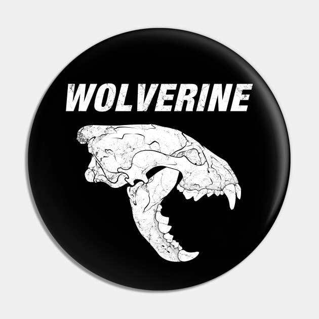 Wolverine bone skull Pin by NicGrayTees