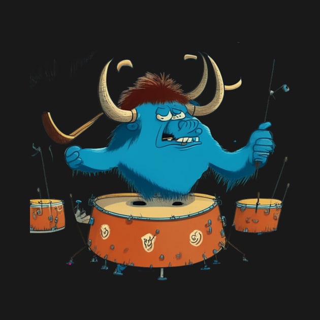 Buffalo On Drums by Mrozinnio