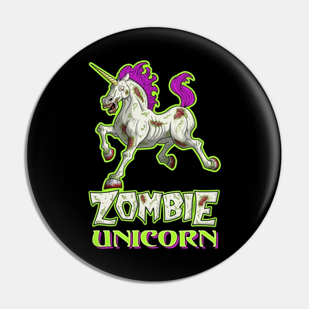 Zombie Unicorn Pin by ArtistXero