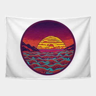 Trippy Ocean Sunset Tapestry