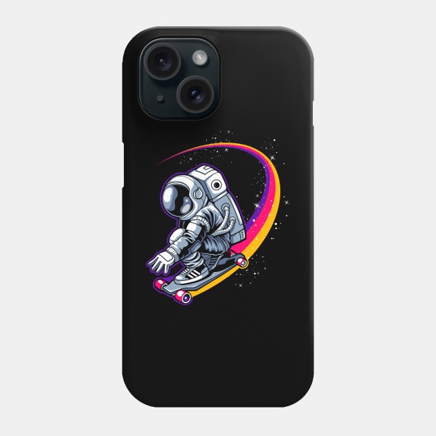 Astronaut with skateboard Phone Case by yogaswara