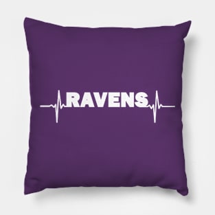 Ravens heartbeat white Pillow