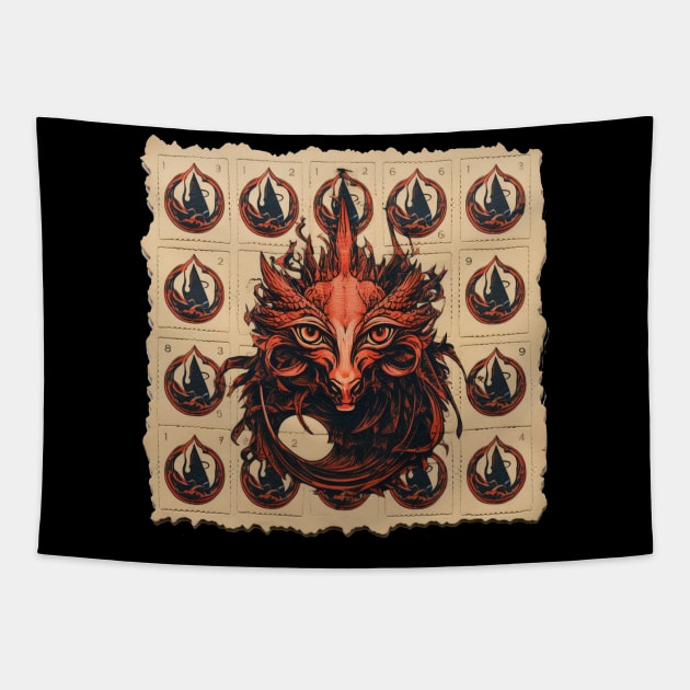 Red Dragon Blotter Tapestry by apsi