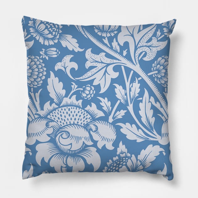 Blue Floral Print Pillow by NewburyBoutique