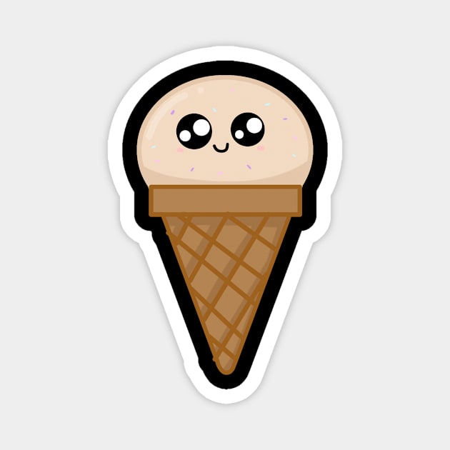 Kawaii Icec ream, Cute Icecream Lover with Sprinkles Magnet by logiamerch