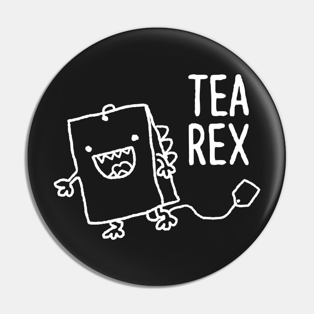 Cute Tea Bag T Rex Funny Food Pun Cartoon Pin by sunnystreet