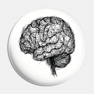 Brain ballpoint pen drawing Pin