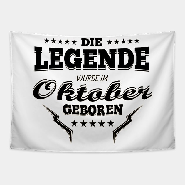 Die Legende wurde im Oktober geboren Tapestry by HBfunshirts