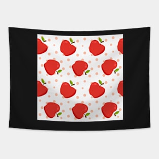 Red Apples and Pink Polka Dots Tapestry