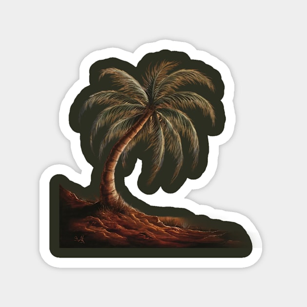 coconut trees beach Magnet by animegirlnft