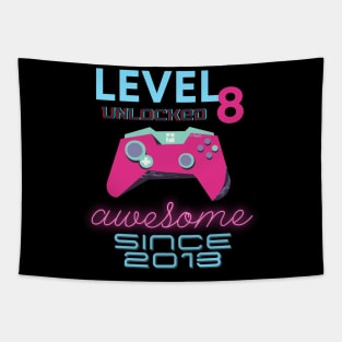 Level 8 Unlocked Awesome 2013 Video Gamer Tapestry