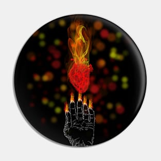 Burned heart Pin