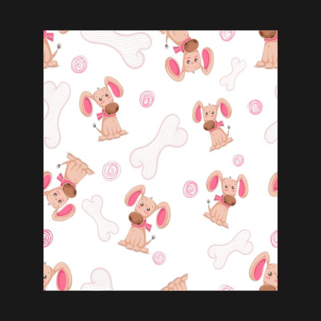 Cute dog, puppy - seamless pattern by Artaron