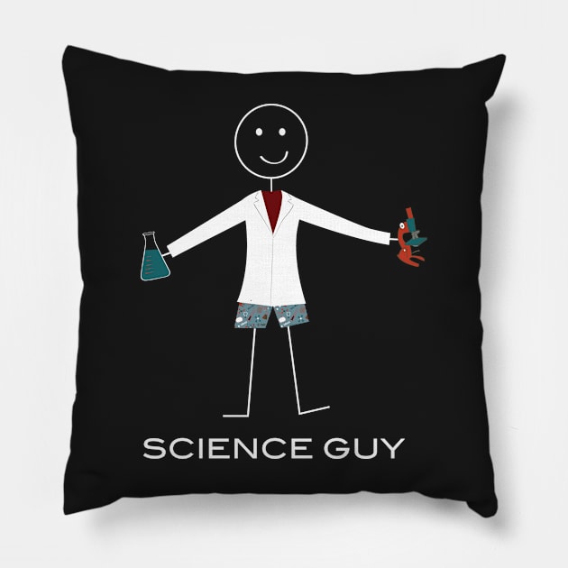 Funny Mens Science Guy Pillow by whyitsme