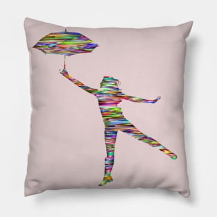 girl with umbrella Pillow