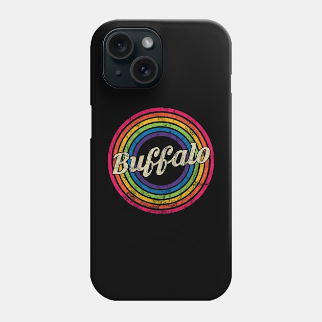 Buffalo - Retro Rainbow Faded-Style Phone Case by MaydenArt