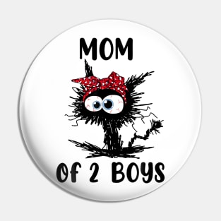 Mom Of 2 Boys Pin