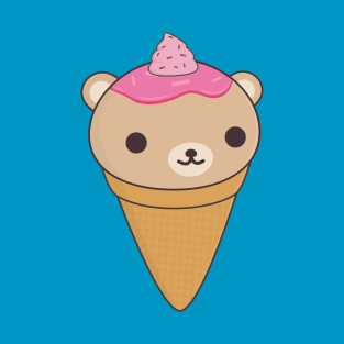 Kawaii Ice Cream Bear T-Shirt T-Shirt