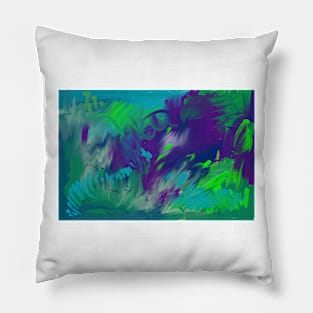 Abstract Green and Purple Pillow