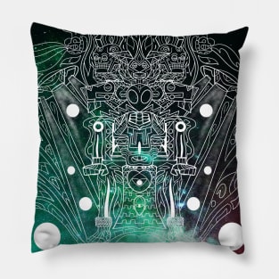 Space Alien in pattern adventure ecopop Pillow