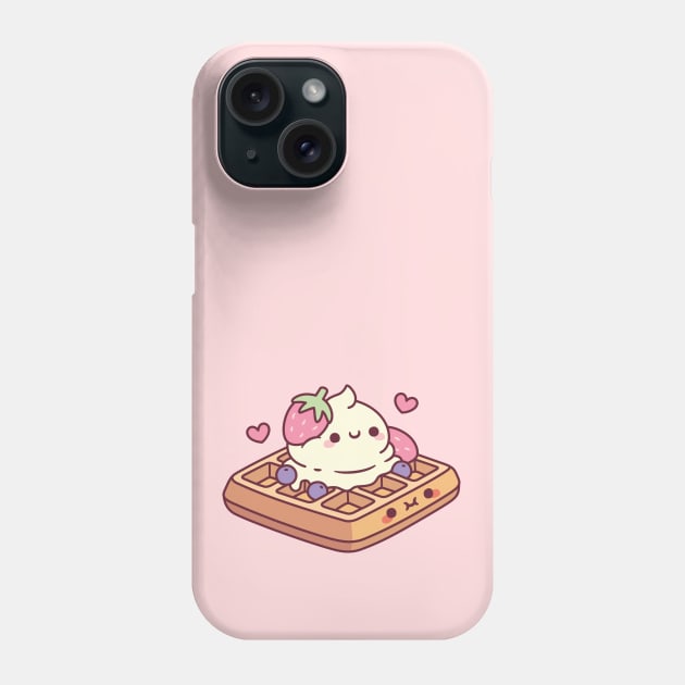 Cute Waffle And Ice Cream Perfect Pair Phone Case by rustydoodle