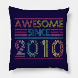 Awesome Since 2010 // Funny & Colorful 2010 Birthday Pillow