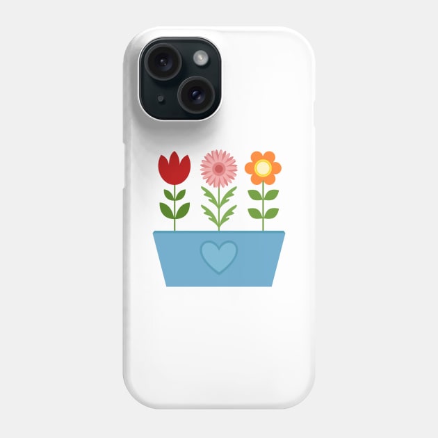 Scandinavian Style Flowers in a Blue Window Box Phone Case by NataliePaskell