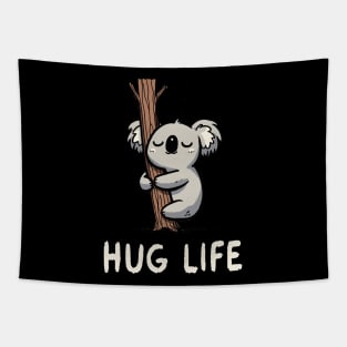 Hug Life Koala (Back Print) Tapestry